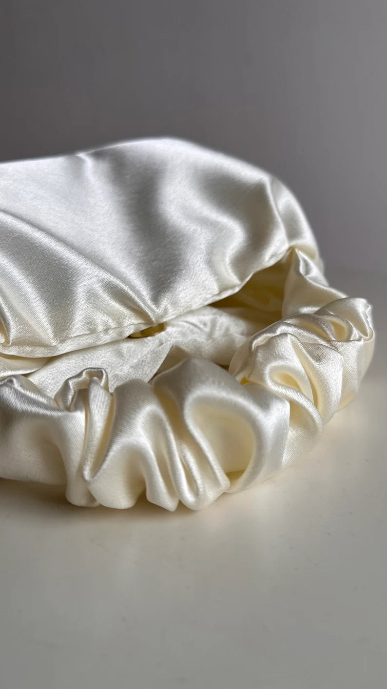 Scrunchie satin small evening bag