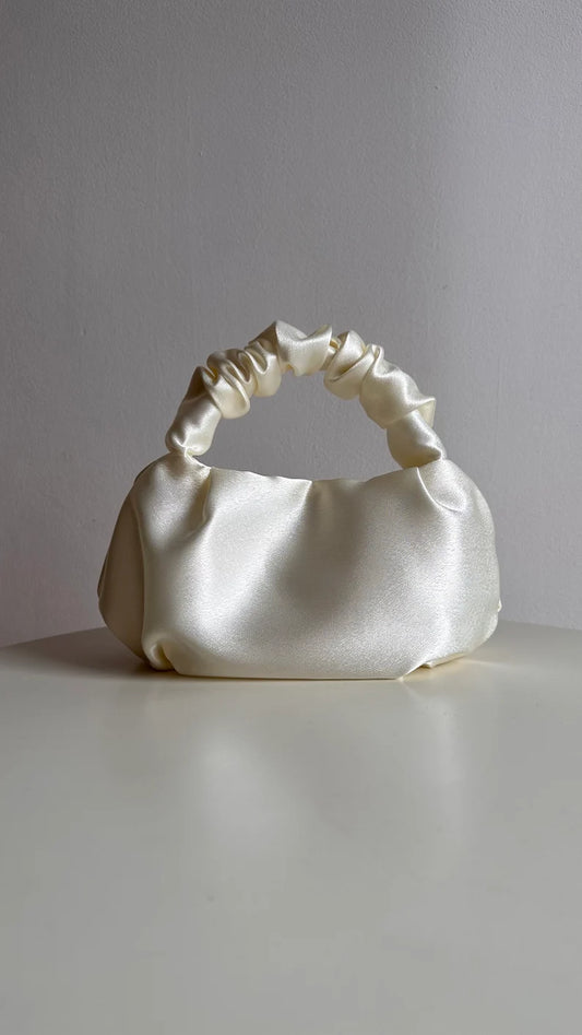 Scrunchie satin small evening bag